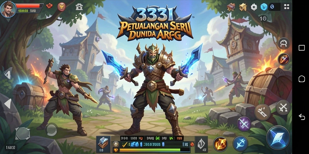 Tangkapan layar gameplay 333I dengan pertempuran epik dan karakter yang menakjubkan.