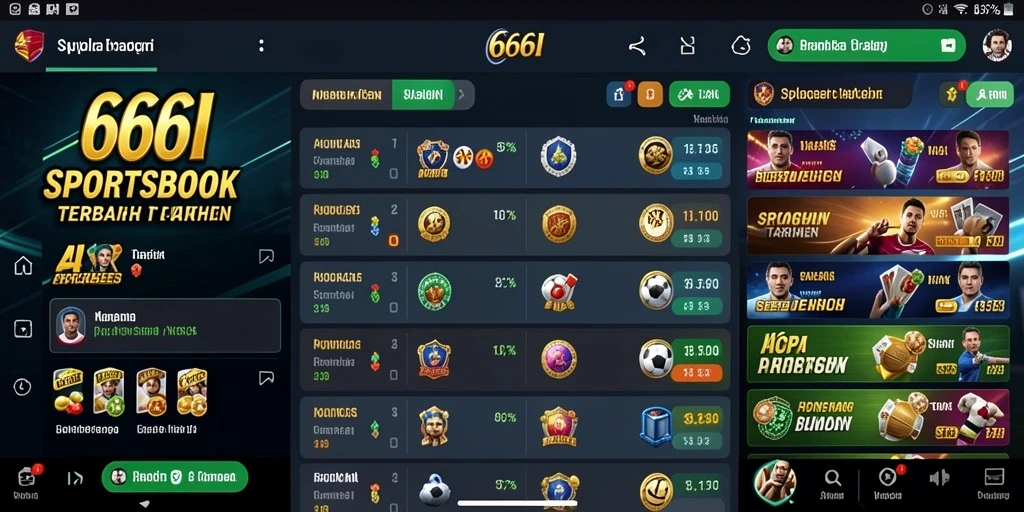 Tampilan gameplay menarik dari aplikasi Sportsbook 666I.