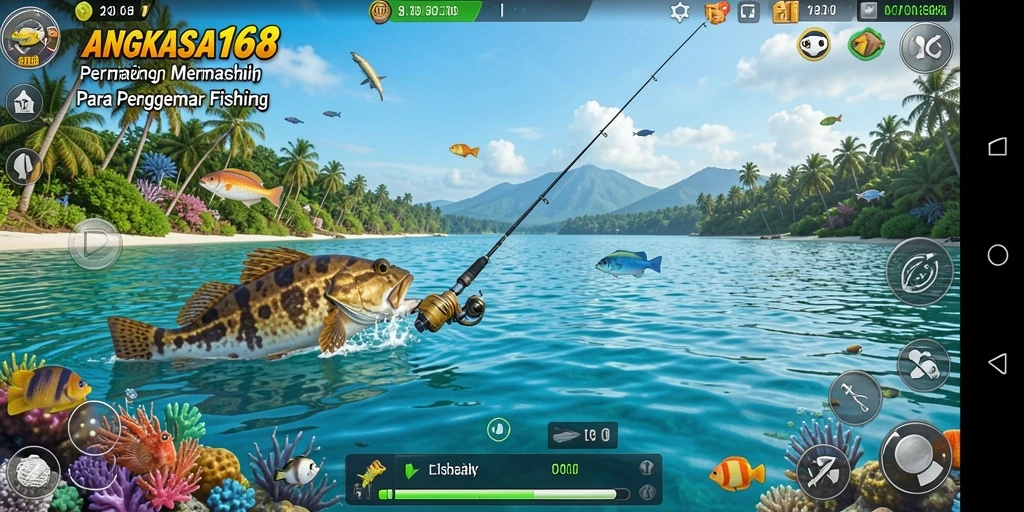 Gameplay memancing seru di ANGKASA168, menampilkan keindahan alam dan tantangan yang mendebarkan.