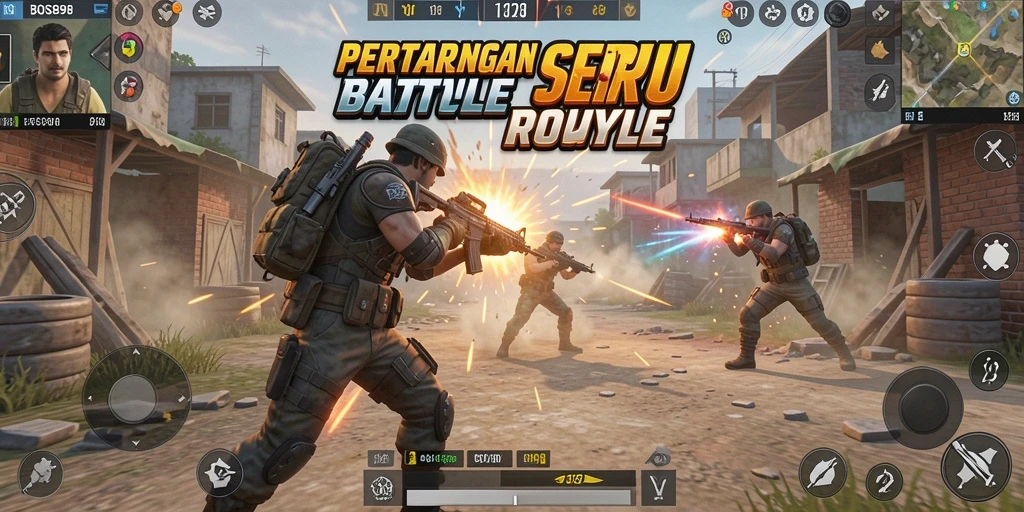 Gameplay seru di dalam pertarungan Battle Royale.