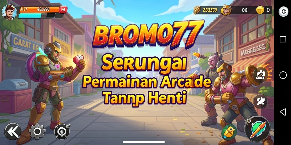 Tampilan gameplay seru dalam BROMO77 dengan tantangan Arcade.