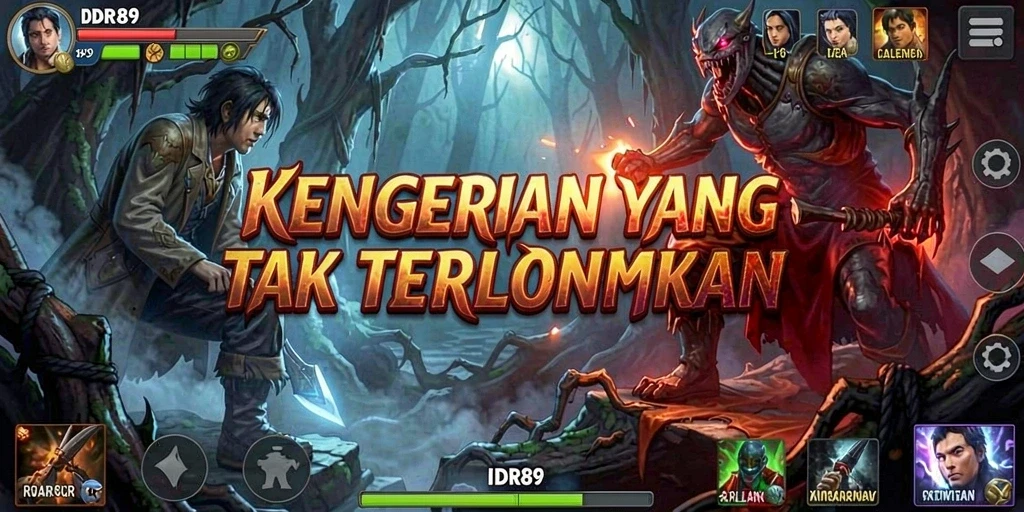 Tampilan menakutkan dalam gameplay horor IDR89 yang mengerikan.
