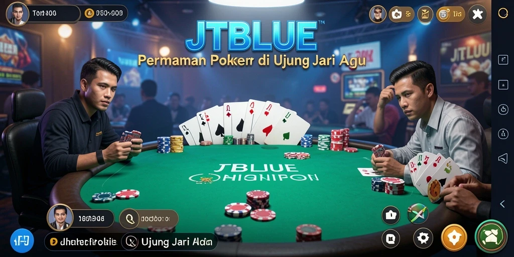 Tampilan gameplay poker yang seru di aplikasi JTBLUE.