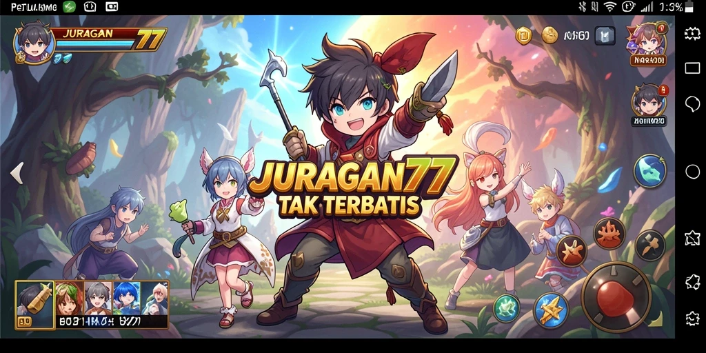 Tampilan menarik dari gameplay JURAGAN77 dengan karakter anime yang beraksi.