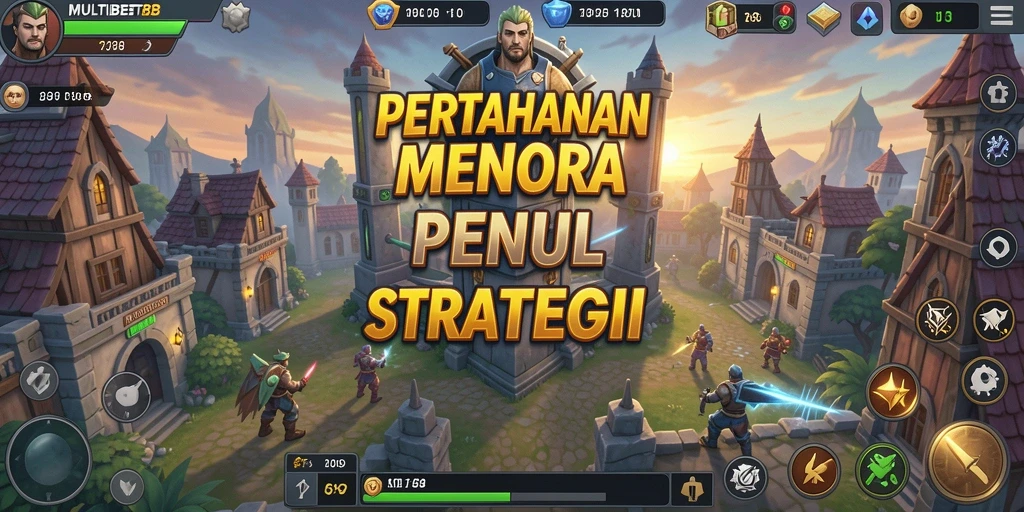 Tampilan gameplay MULTIBET88 yang menegangkan dalam genre Tower Defense.