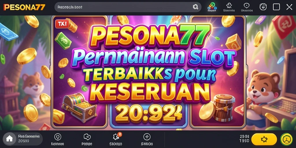 Tampilan gameplay PESONA77 yang menarik dan penuh warna.