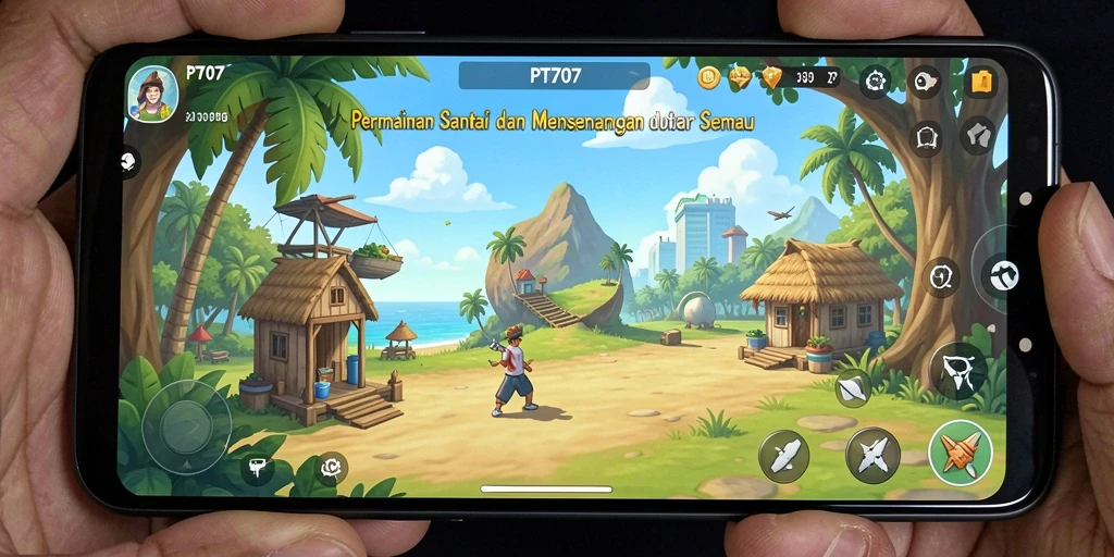 Screenshot menampilkan gameplay menarik dan santai dari PT707.