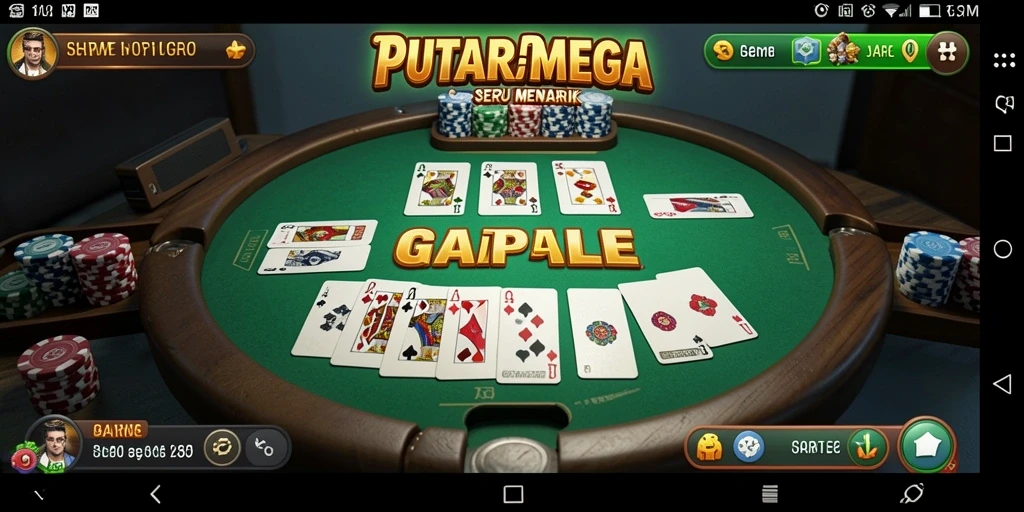 Tampilan gameplay PUTARMEGA menunjukkan serunya permainan Gaple.