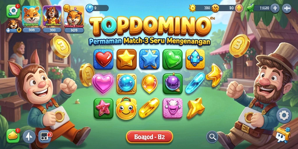 Gameplay seru TOPDOMINO yang menantang di setiap level.