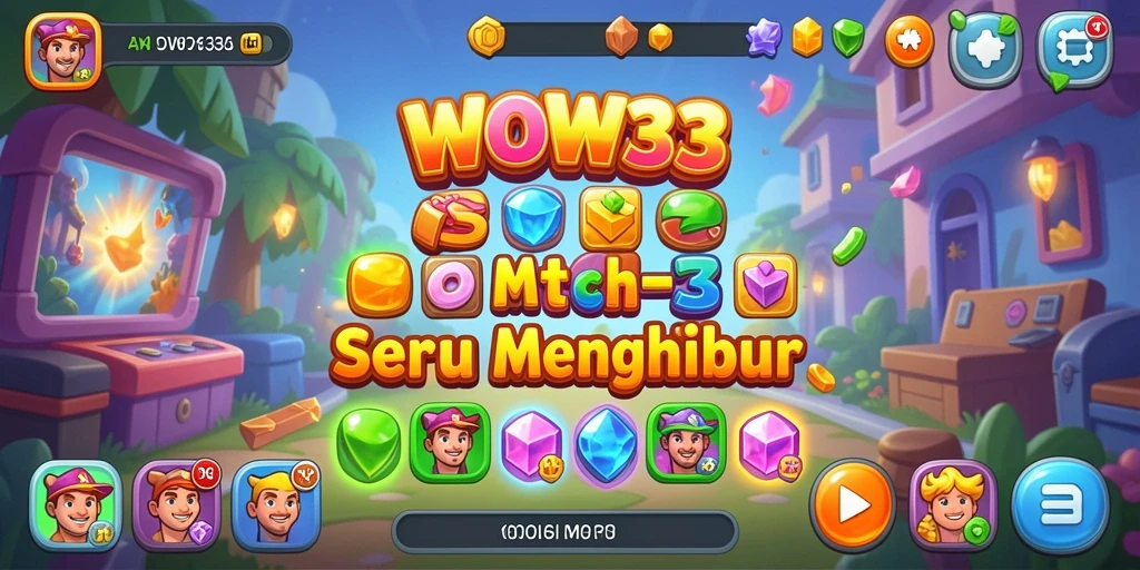 Tampilan gameplay seru dari WOW33 dalam kategori Match-3.
